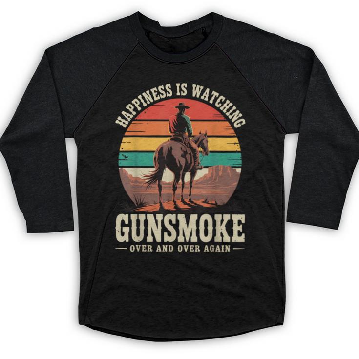 Classic Western Nostalgia Cowboy Sunset Baseball Raglan Shirt