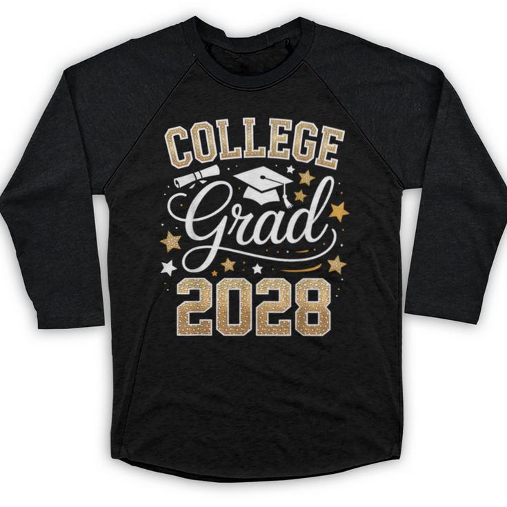 College Grad Class Of 2028 Senior Graduate Graduation 2028 Baseball Raglan Shirt
