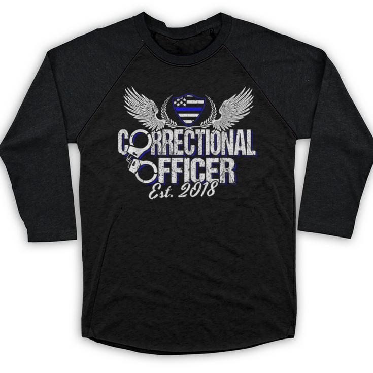 Corrections Officer 2018 Graduation Silver Line T-Shirt Baseball Raglan Shirt