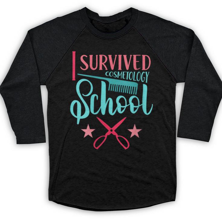 Cosmetology Graduation Tee I Survived Cosmetology School Baseball Raglan Shirt