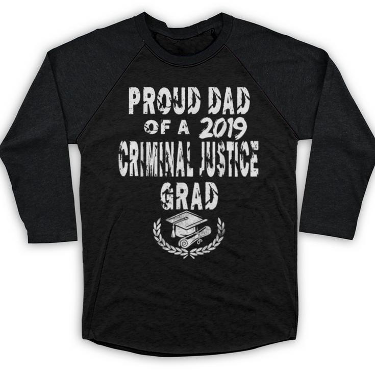 Criminal Justice Grad Proud Dad Vintage Graduation T Shirts Baseball Raglan Shirt