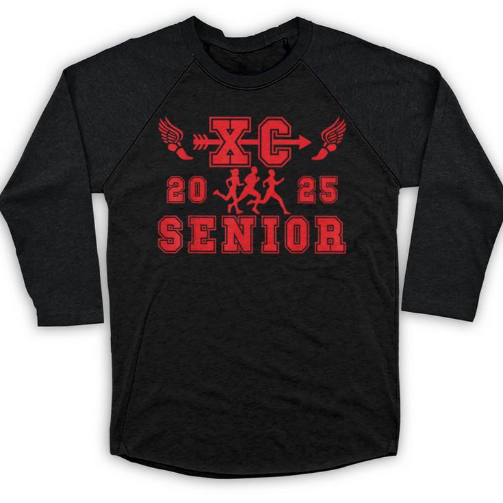 Cross Country Senior Night Senior 2025 Graduation Party 5 Baseball Raglan Shirt