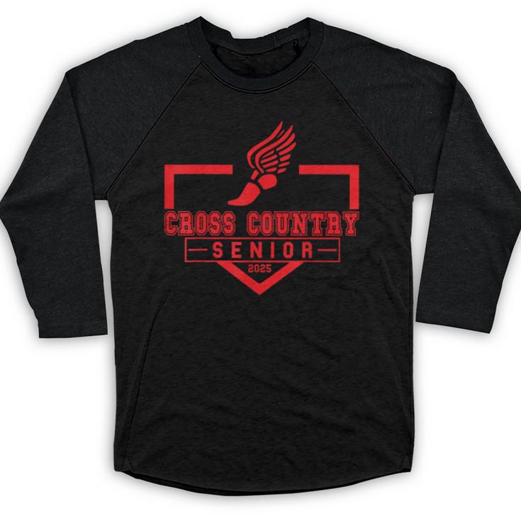 Cross Country Senior Night Senior 2025 Graduation Party 7 Baseball Raglan Shirt