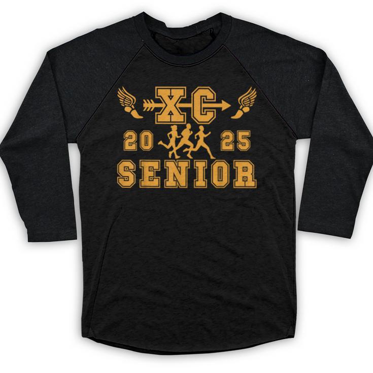 Cross Country Senior Night Senior 2025 Graduation Party 9 Baseball Raglan Shirt