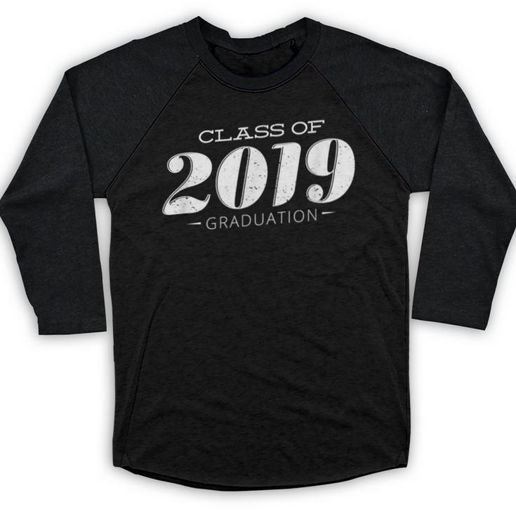 Cute Class Of 2019 Distressed Senior Graduation 2019 Baseball Raglan Shirt