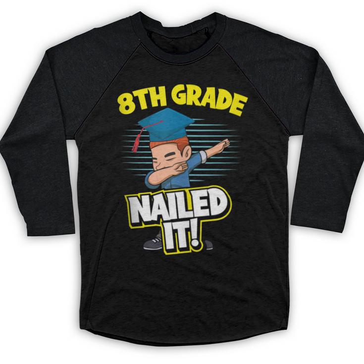 Dabbing Graduation Boy 8th Grade Class Of 2021 Baseball Raglan Shirt