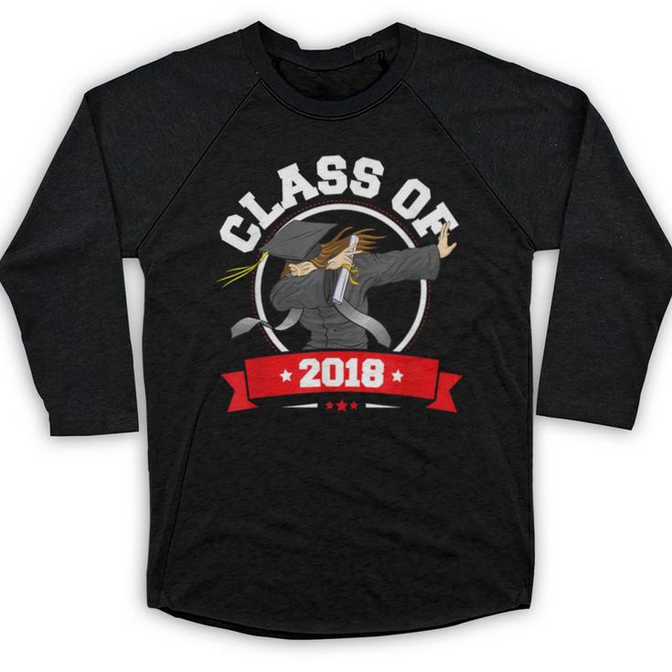 Dabbing Graduation Class Of 2018  Women Baseball Raglan Shirt