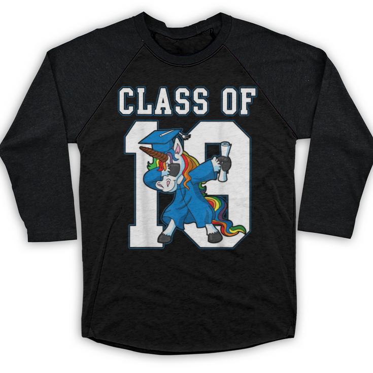 Dabbing Graduation Class Of 2019 Unicorn Shirt Baseball Raglan Shirt