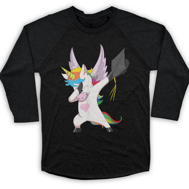Dabbing Unicorn Graduation Class Of 2019  Women Baseball Raglan Shirt