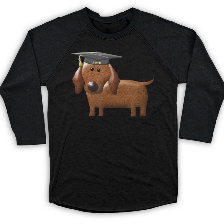 Dachshund Graduation 2018 Dog Graduation Shirt For Men Women Kids Baseball Raglan Shirt