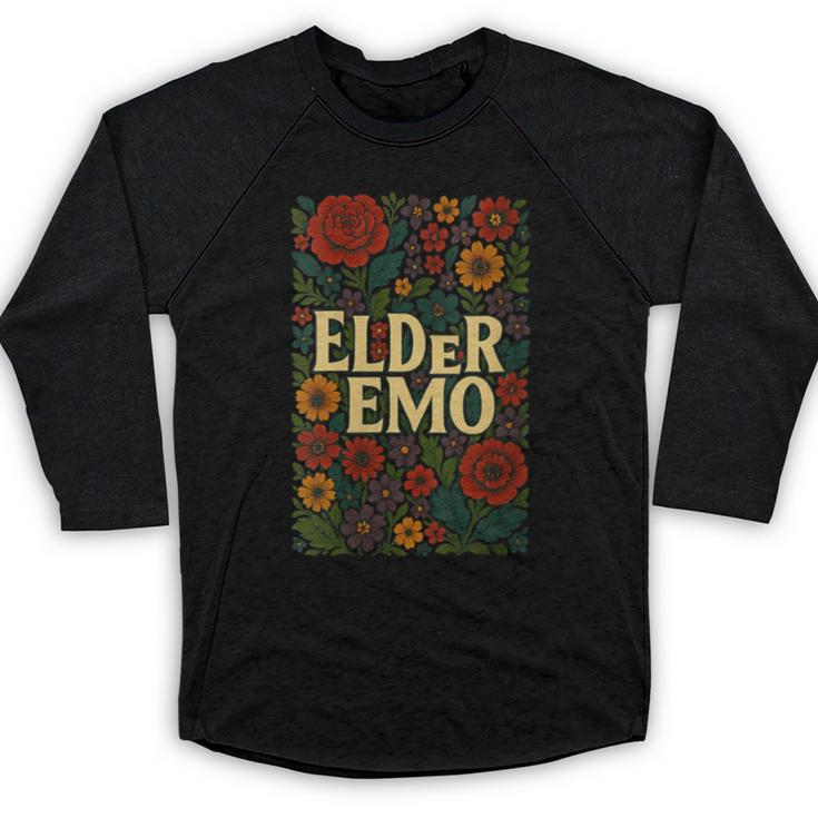 Elder Emo Floral Gothic Vintage Nostalgia Baseball Raglan Shirt