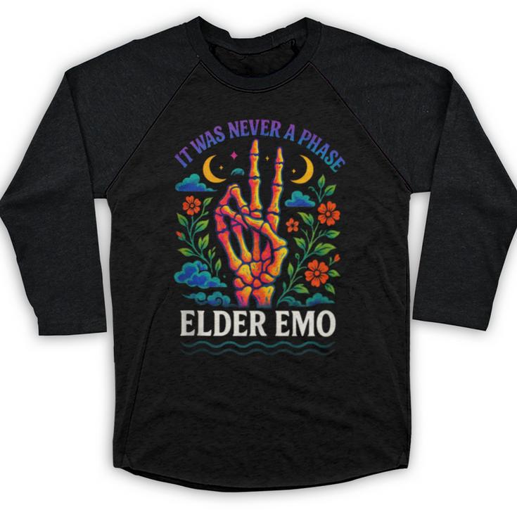 Elder Emo Nostalgia Skeleton Hand Baseball Raglan Shirt