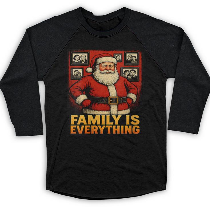 Family Christmas Retro Santa Holiday Nostalgia Vibes Baseball Raglan Shirt