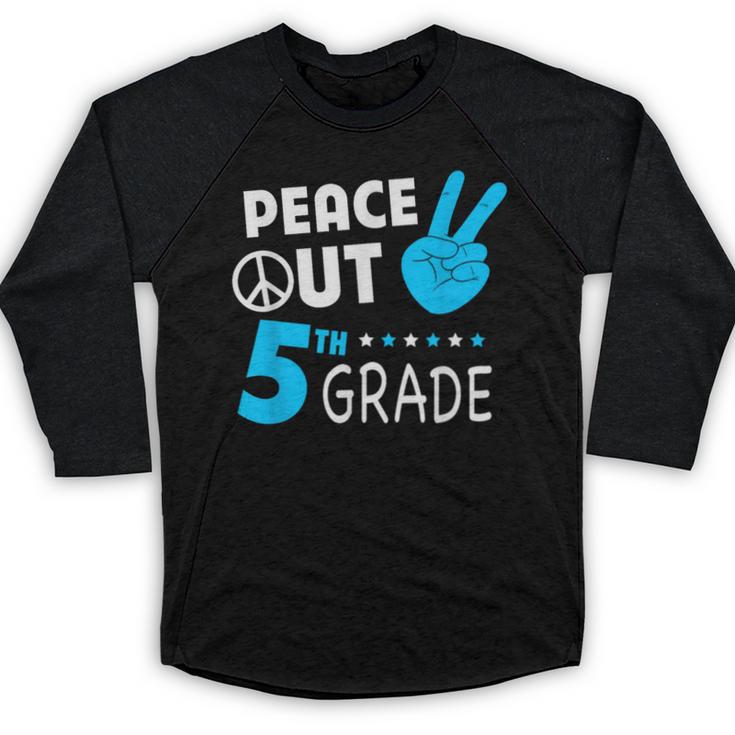 Fifth Grade Graduation Peace Out 5th Grade Boys Baseball Raglan Shirt