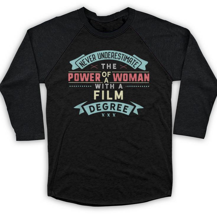 Film Degree Major Shirt Strong Woman Graduation Baseball Raglan Shirt