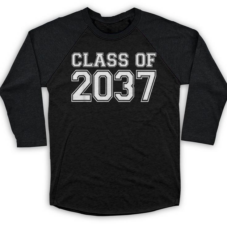 First Grade Class Of 2037 First Day School Graduation Kids Baseball Raglan Shirt