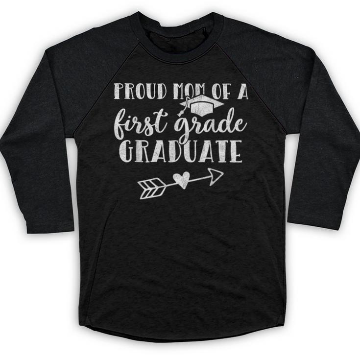 First Grade Graduation Mom Shirt Proud Mom First Grader Baseball Raglan Shirt