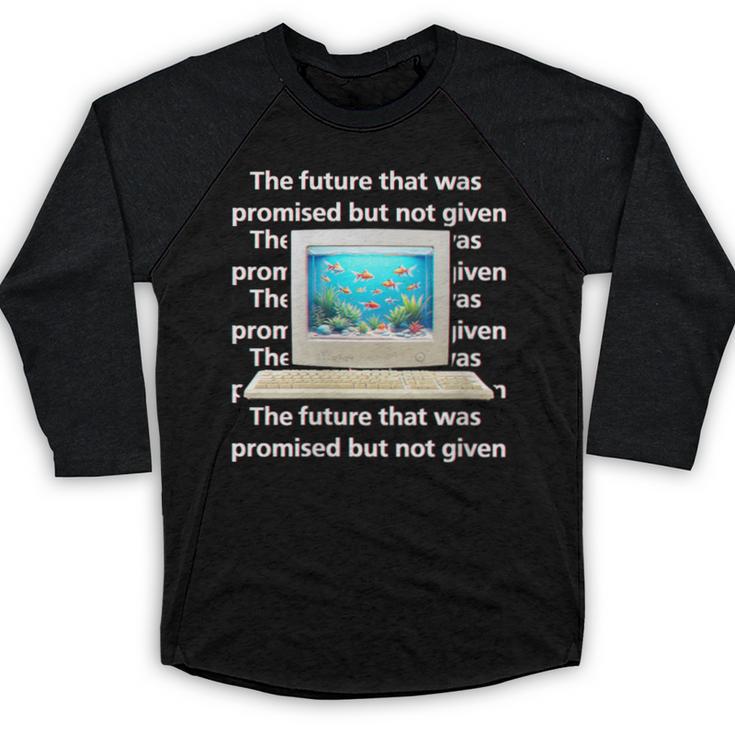 Frutiger Aero Aesthetic Tech The Future That Was Promised Baseball Raglan Shirt