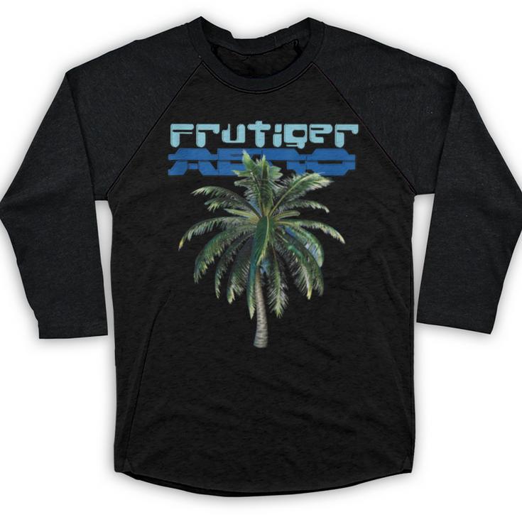 Frutiger Aero Palm Tree Y2k Aesthetic 2000s Trend Baseball Raglan Shirt