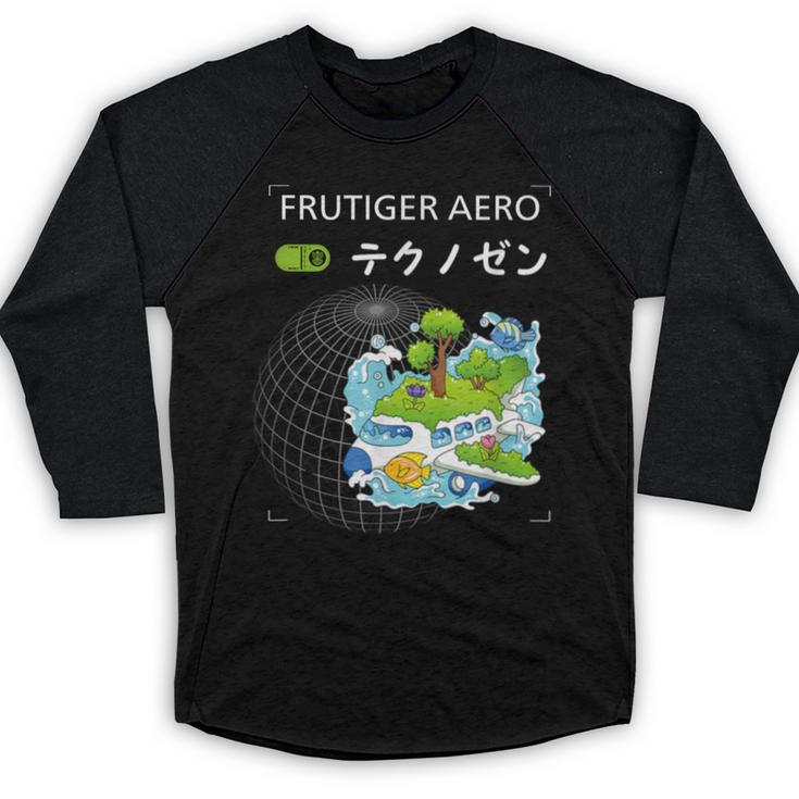 Frutiger Aero Y2K Fashion Trends Statement Piece Tech Orbite Baseball Raglan Shirt