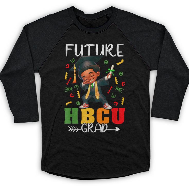 Future HBCU Grad History Boy Graduation HBCU Kids Baseball Raglan Shirt