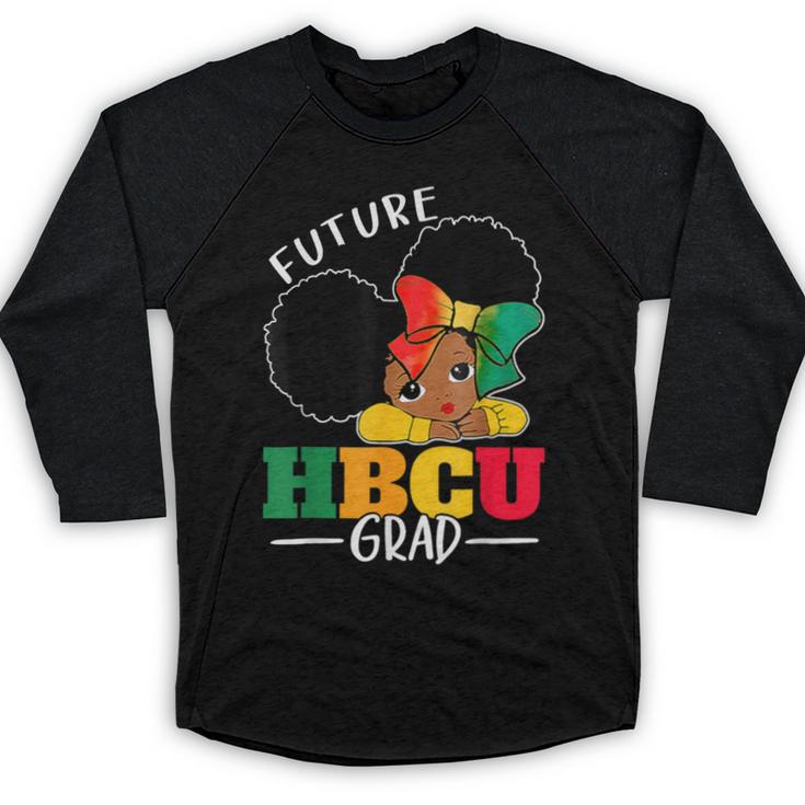 Future HBCU Grad History Girl Graduation HBCU Kids Baseball Raglan Shirt