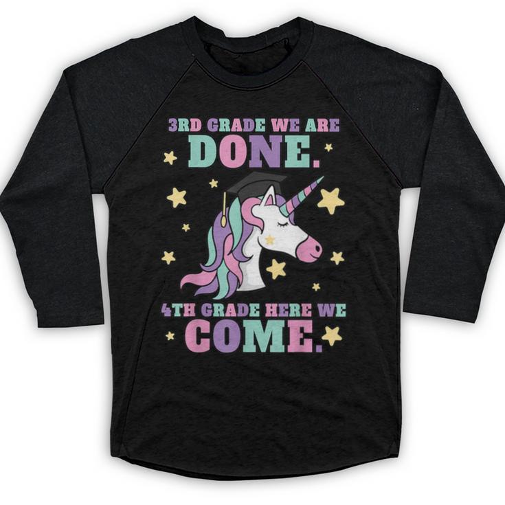 Girls 3rd Grade Graduation Magical Unicorn Baseball Raglan Shirt
