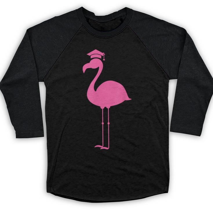Graduate Cute Pink Flamingo Graduation Baseball Raglan Shirt
