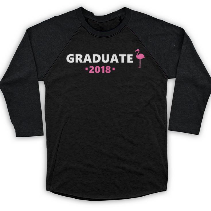 Graduate Flamingo 2018 Cute Graduation Baseball Raglan Shirt