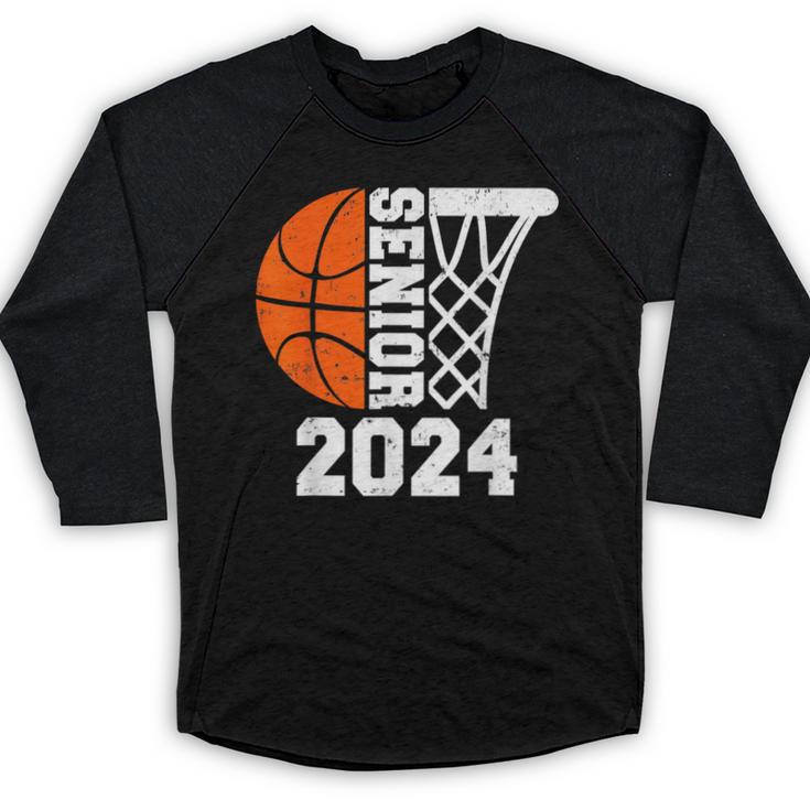 Graduate Senior Class Of 2024 Basketball Player Graduation Baseball Raglan Shirt