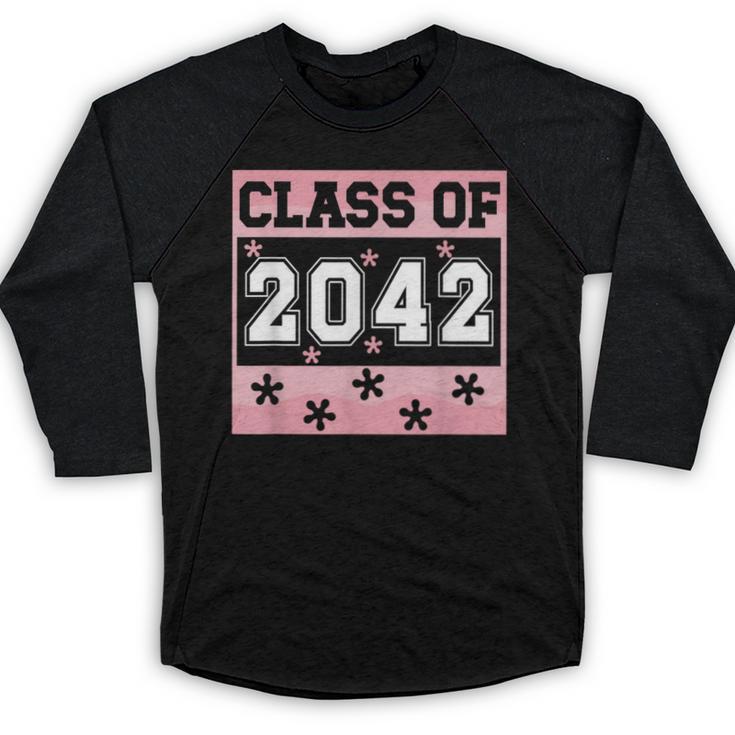 Graduating Class Of 2042 First Day Of School 2042 Graduation Baseball Raglan Shirt