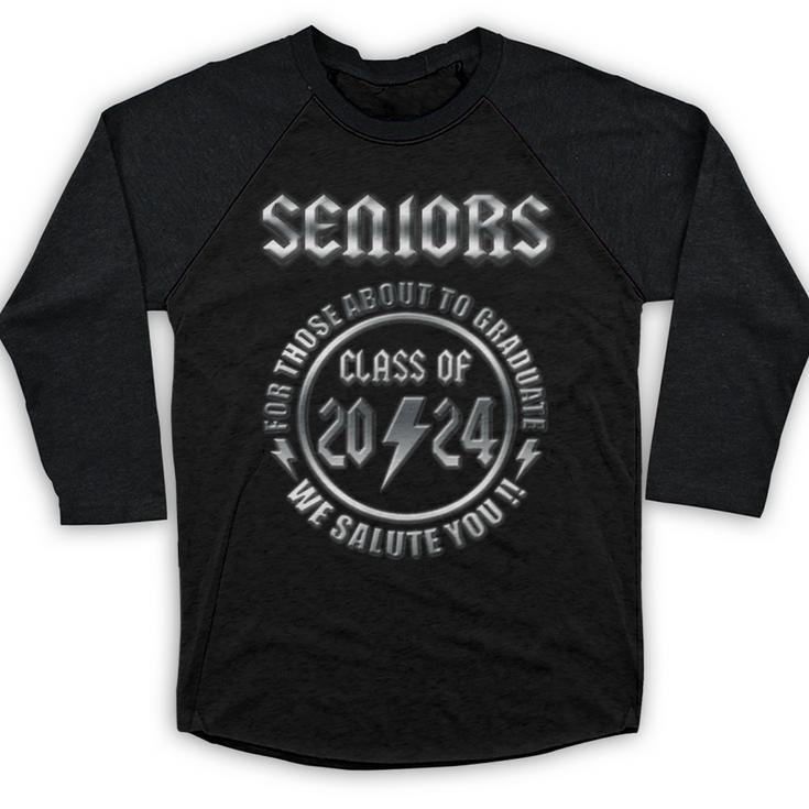 Graduation 2024 Rock & Roll Style Senior Baseball Raglan Shirt