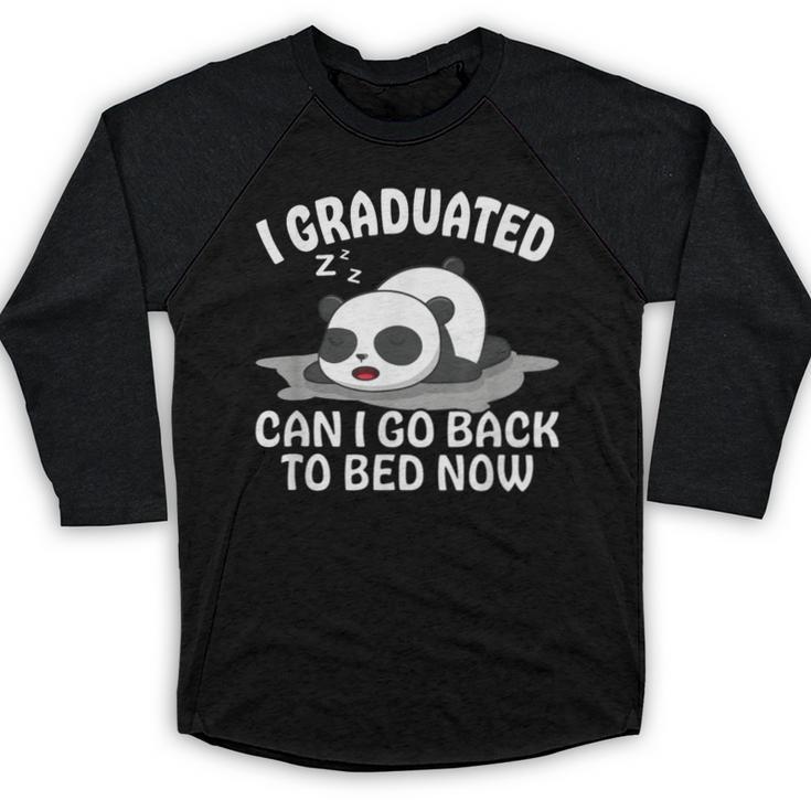 Graduation Animal Zoo Panda Bear I Graduated Panda Student Baseball Raglan Shirt