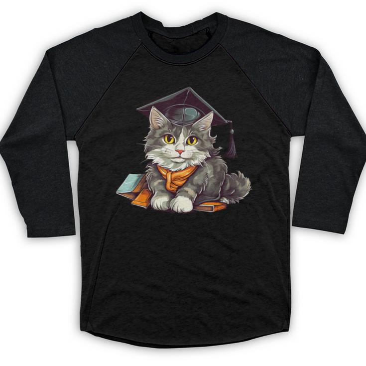 Graduation Cat Graduation Present For Graduate Grad Baseball Raglan Shirt