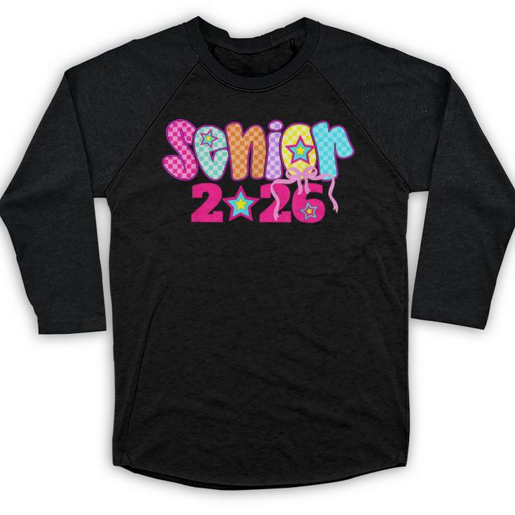 Graduation Class Of 2026 Senior Pink Coquette Bow 2026 Grade Baseball Raglan Shirt