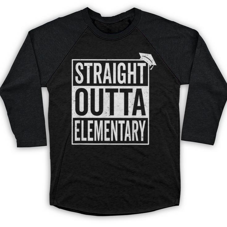 Graduation Shirt Straight Outta Elementary Baseball Raglan Shirt