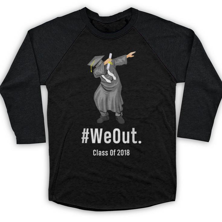Graduation T-Shirt Dabbing Graduation We Out Class Of 2018 Baseball Raglan Shirt