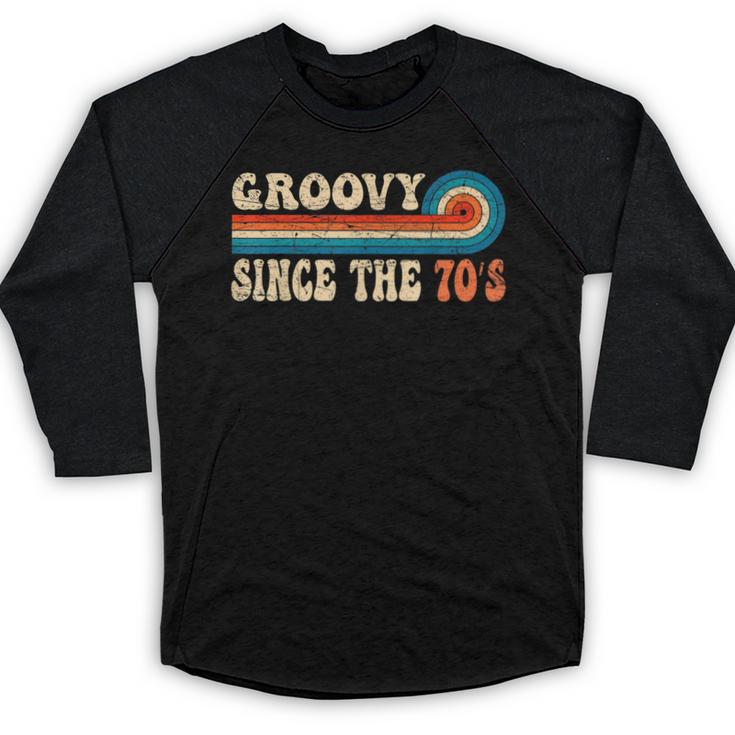 Groovy Since The 70s Aesthetic Nostalgia 1970's Retro Baseball Raglan Shirt