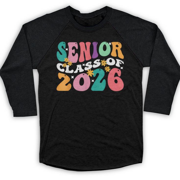 Groovy Senior Class Of 2026 My Last First Day Graduation 26 Baseball Raglan Shirt