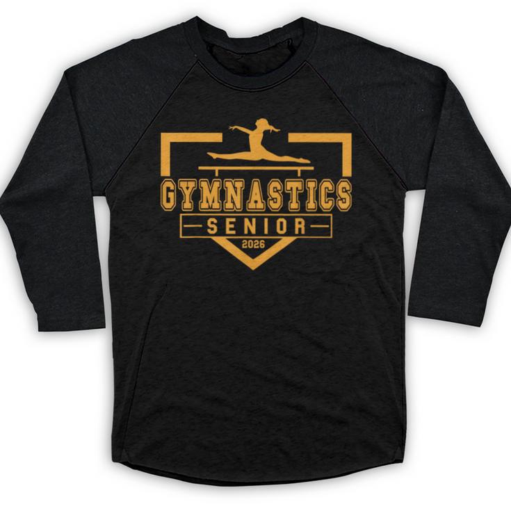 Gymnastics Senior Night Gymnastics Senior 2026 Graduation 14 Baseball Raglan Shirt