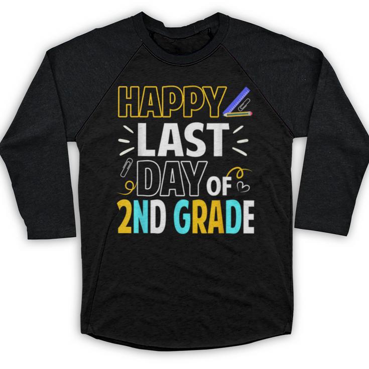 Happy Last Day Of 2nd Grade Shirt Cutie Graduation Baseball Raglan Shirt