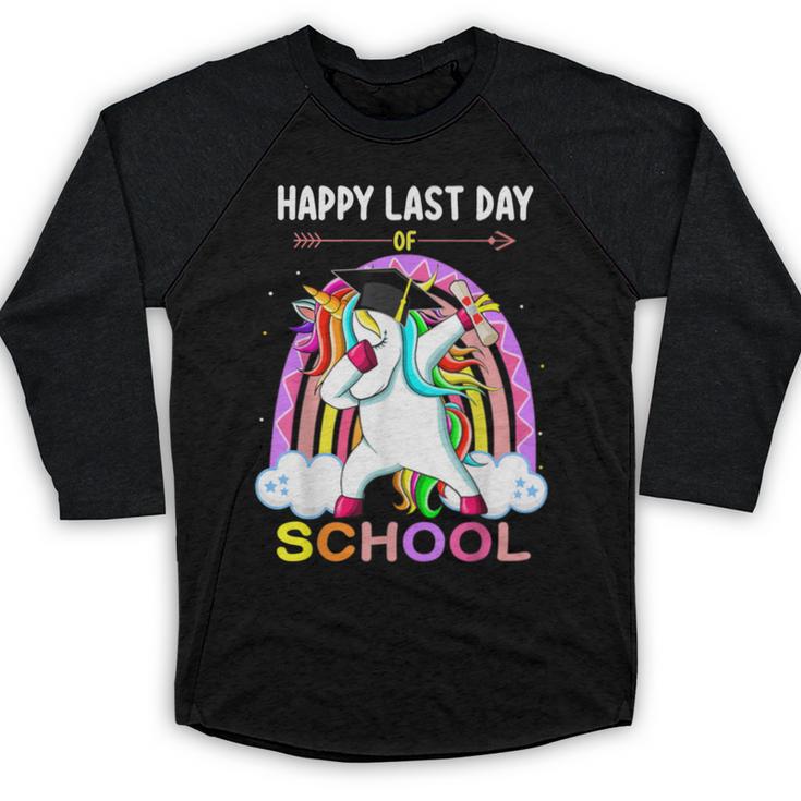 Happy Last Days Of School Graduation Class 2022 Unicorn Girl Baseball Raglan Shirt