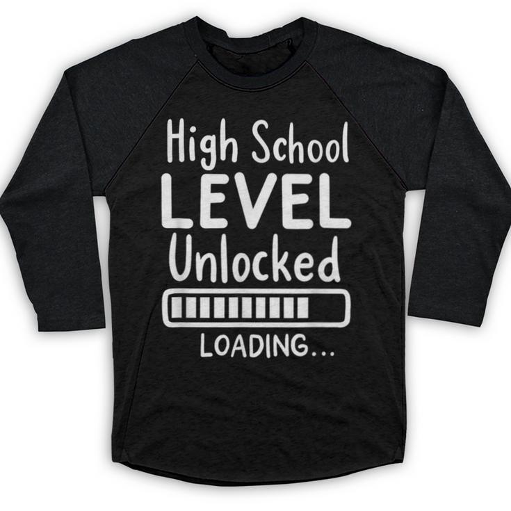High School Level Unlocked Gamer Graduation Apparel Baseball Raglan Shirt