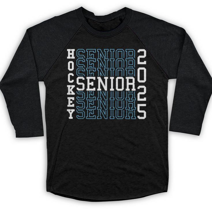 Hockey Senior Night Hockey Senior 2025 Graduation 50 Baseball Raglan Shirt