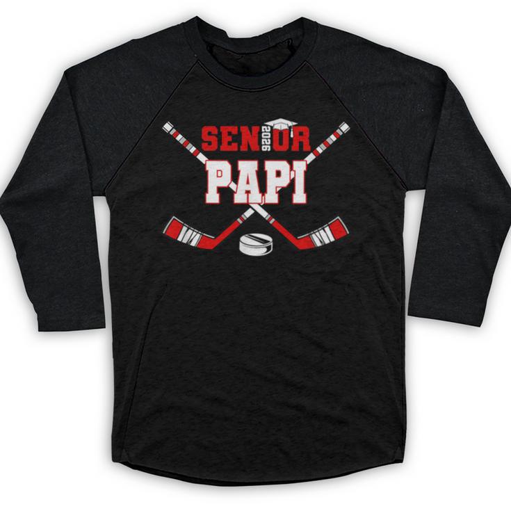 Hockey Senior Papi Graduation Class Of 2026 Kids Baseball Raglan Shirt