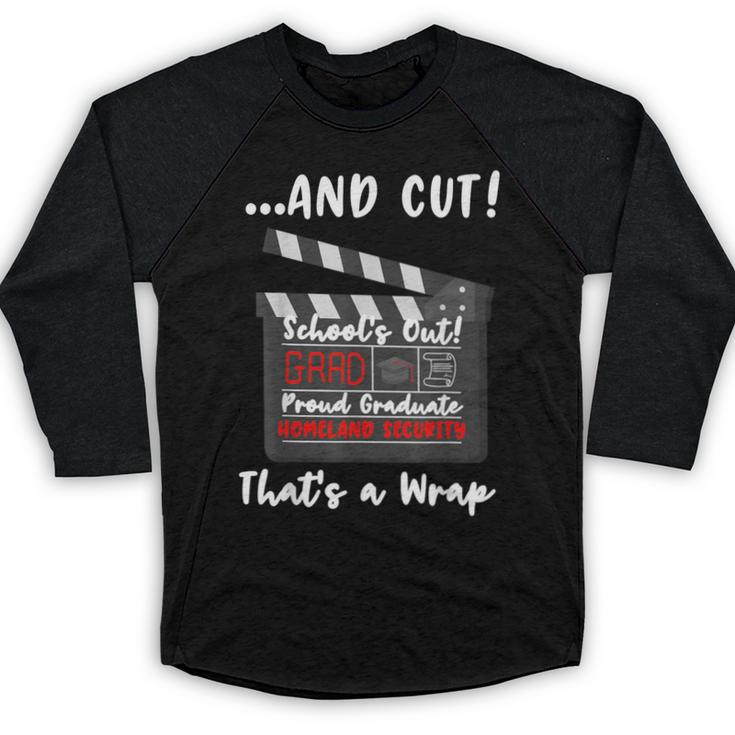 Homeland Security Degree Graduation Film Clapper Baseball Raglan Shirt