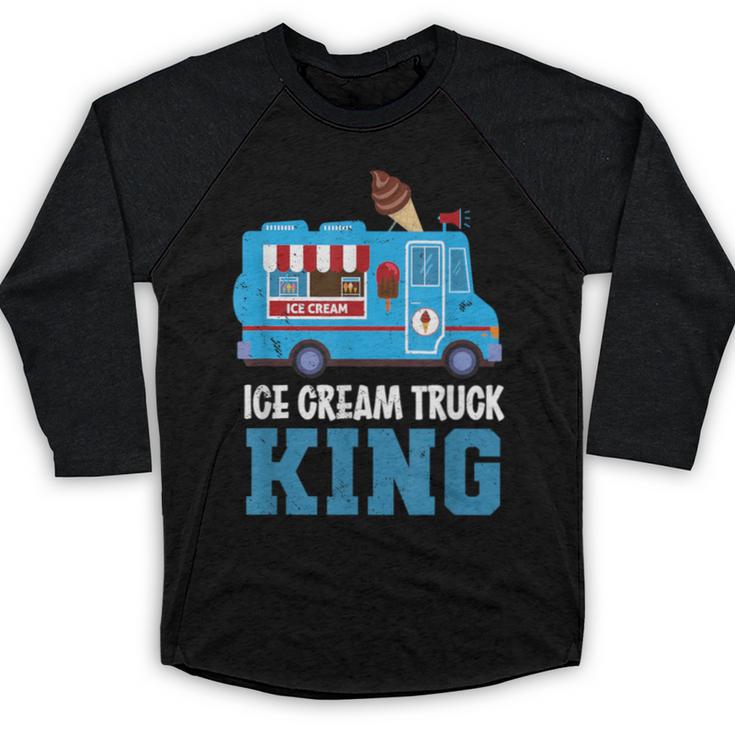 Ice Cream Truck King Nostalgia Summer Ice Cream Truck Driver Baseball Raglan Shirt