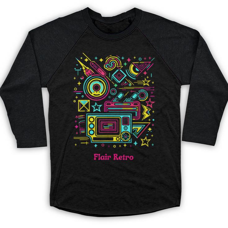 Iconic Nostalgia Vintage Graphic Baseball Raglan Shirt