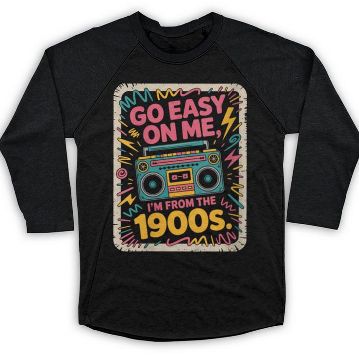 I'm From The 1900s 80s Millennial Boom Box Radio Baseball Raglan Shirt
