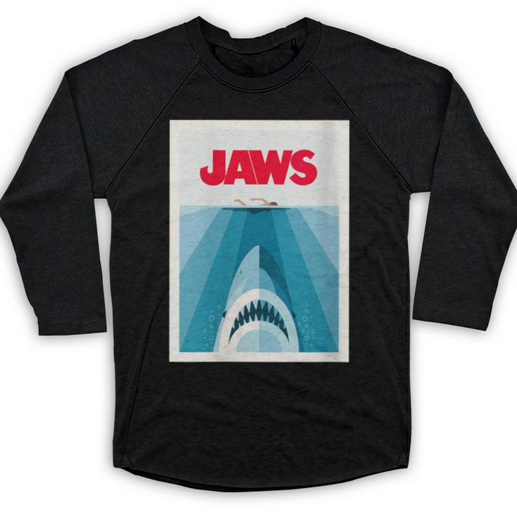 Jaws 2025 Classic Movie Nostalgia Baseball Raglan Shirt